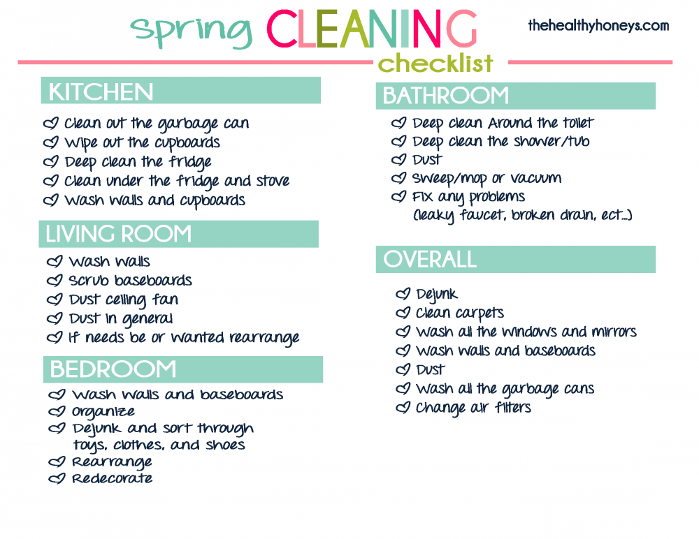 SPRING CLEANING PRINTABLE CHECKLIST