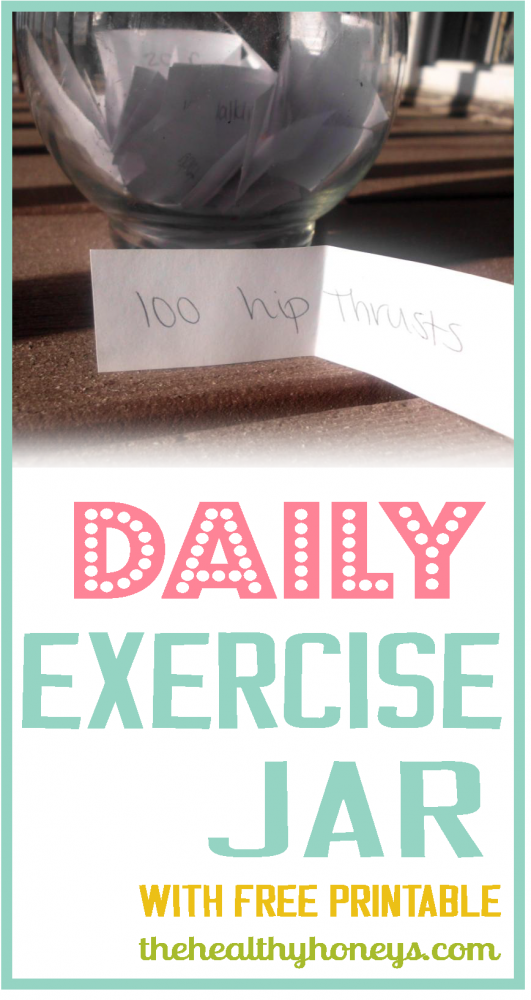 Daily exercise jar for body weight workouts