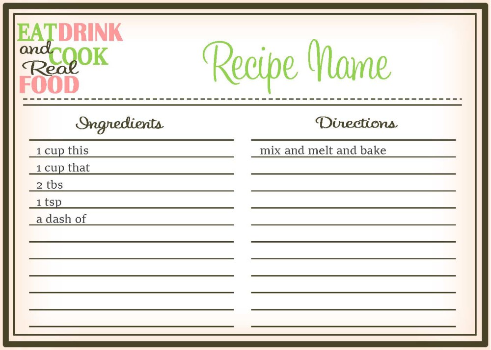 free editable recipe card templates for microsoft word