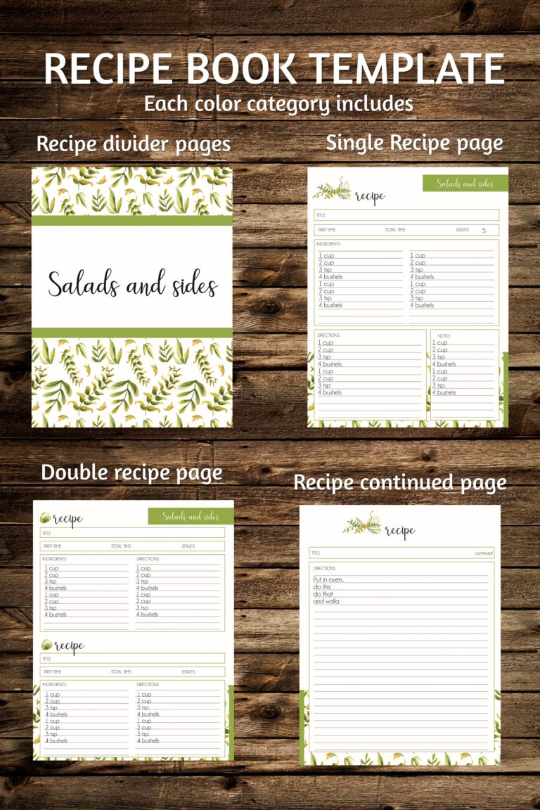 Recipe Book Printables - The Healthy Honey's