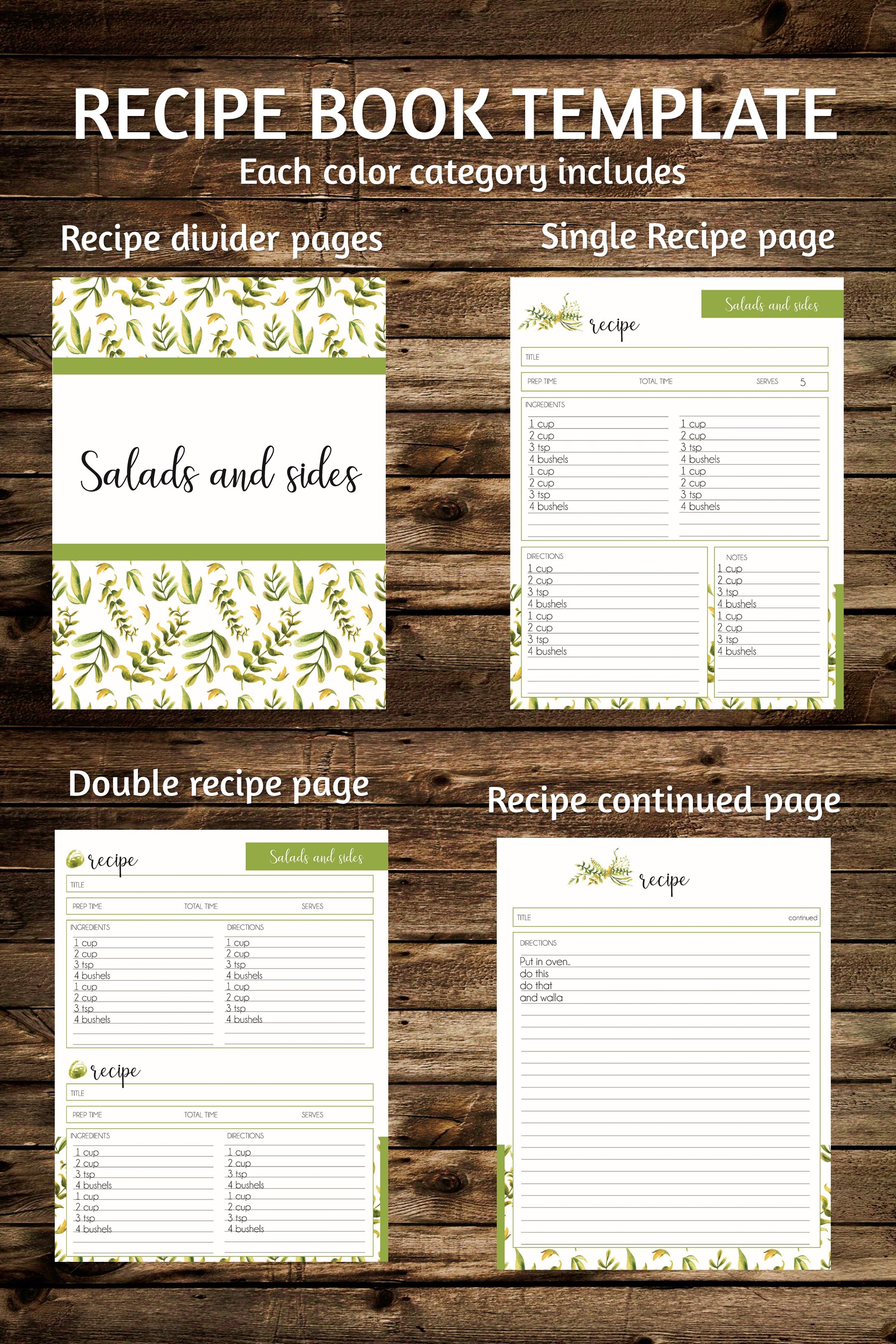 Recipe Book  Cute, Printable Recipe Book ~ Instantly Download Today –  Sonya's Printables